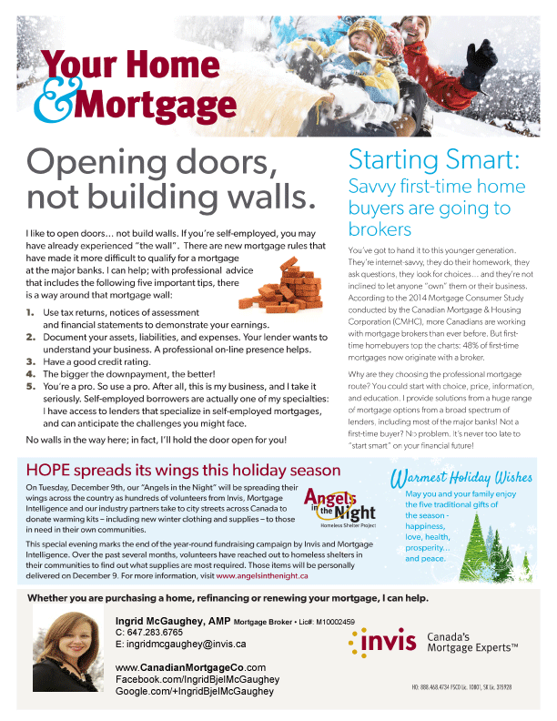 Your Home and Mortgage Newsletter - Dec 2015 | Ingrid Bjel McGaughey | Toronto Mortgage Broker
